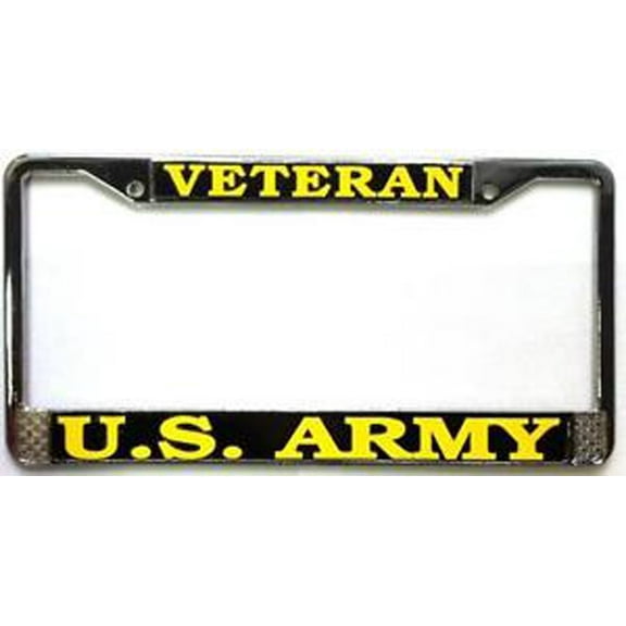 US Army Veteran License Plate Frame (Chrome Metal)
