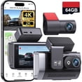thumbnail image 2 of 4K+ Dash Cam Front and Rear, Dash Camera for  2 , 64GB Card Included, 5.8G/2.4G Dual WiFi, Built-in GPS, Night Vision, WDR, 170?Wide Angle, G-Sensor  Lock, 24H Parking, 2 of 7