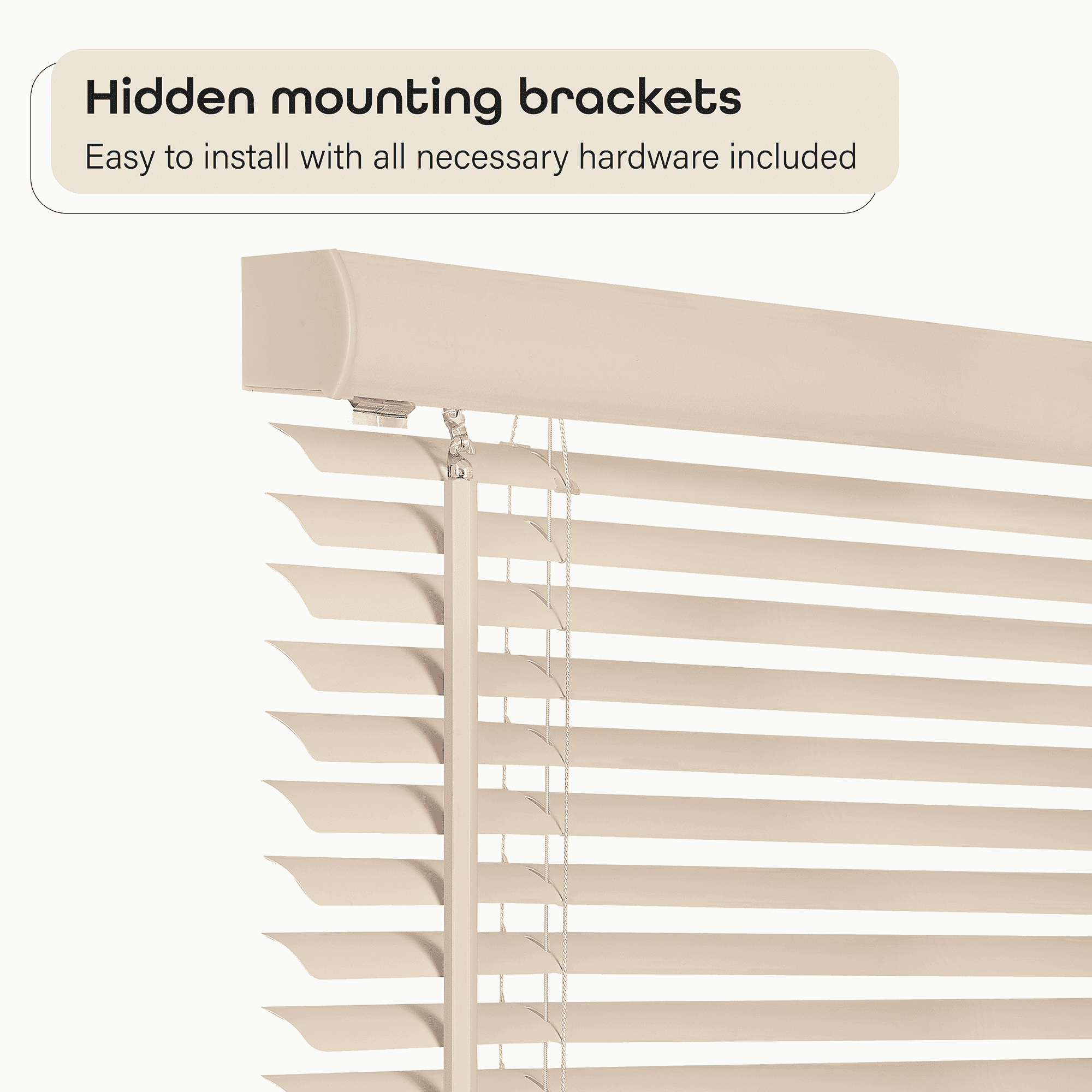 Achim GII Morningstar Indoor Cordless Alabaster Vinyl Light Filtering Window Mini Blind, 72" L x 35" W