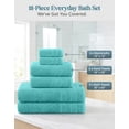 thumbnail image 3 of Casa Platino 18 Piece Bath Towels Set - Includes 6 Large Bath Towels, 6 Hand Towels & 6 Washcloths - Soft Absorbent Cotton Towels for Bathroom - Aqua Sky, 3 of 8