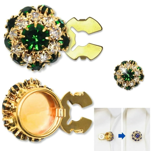 TIMIFIS Rhinestone Button Covers Crystal Buttons for Clothing Detachable Shirt Button Clips Buttons Jewelry Button Snaps with Pliers Press Snap Buttons