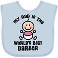 thumbnail image 3 of Inktastic My Daddy Worlds Best Barber Girls Baby Bib, 3 of 4