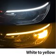 thumbnail image 3 of 2 tiras de luces LED DRL para coche, impermeables, flexibles, RGB, para faros delanteros automáticos, secuencia amarilla, señal de giro con DRL de 12 V, 3 of 5
