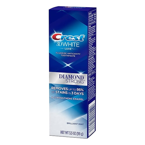 Crest 3D White Luxe Diamond Strong Toothpaste, Brilliant Mint, 3.5 Oz