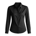 thumbnail image 4 of YTCAMLO Wrinkle Free Dress Shirts for Women, Classic Button Down HiddenButton Down Office Tops, Collared Comfy Cotton Tunic Blouses, 4 of 8