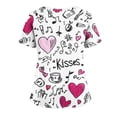 thumbnail image 4 of Valentine's Day Womens Scrub Top V Neck Cute Heart Printed Scrub Tops Valentine's Day Scrubs Tops Working Nurse Uniforms with Pockets, 4 of 4
