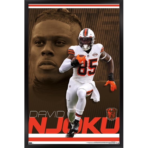 NFL Cleveland Browns - David Njoku 24 Wall Poster, 14.725" x 22.375" Framed