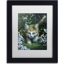 Trademark Fine Art 'Buttercup 2' Canvas Art by Jenny Newland, White Matte, Black Frame