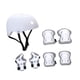 thumbnail image 5 of Conjunto de casco de bicicleta para niños, equipo de patineta con rodilleras, coderas y muñequeras para Blanco, 5 of 9