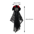 thumbnail image 3 of Gothic Rose Lace Veil Headband, Black Mesh Bridal Headdress for Halloween & Day of the Dead, Floral Crown Costume Accessory, 1 PC Multicolor, 3 of 3