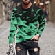 thumbnail image 1 of Blusas y camisas de manga larga con cuello redondo para hombre, blusa informal de manga larga con cuello redondo y estampado de rayas, blusa de poliéster para hombre, 1 of 5
