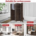 thumbnail image 6 of 4-Panel Rattan Room Divider, Freestanding Folding Privacy Screen for Indoor Use,  Brown, 6 of 7
