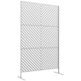 thumbnail image 1 of Outsunny Metal Privacy Screen W/ Expansion Screws Outdoor Divider, White, 1 of 10
