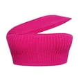thumbnail image 4 of Haut Tube Tricoté à Col Halter pour Femmes Été Sans Manches Crop Top Ajusté Dos Nu, 4 of 6