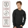 thumbnail image 6 of Tultex Men's Heavyweight Jersey Long Sleeve T-Shirt, Long Shirts 100% Ring-Spun USA Cotton Crewneck Tee (White, XL), 6 of 8