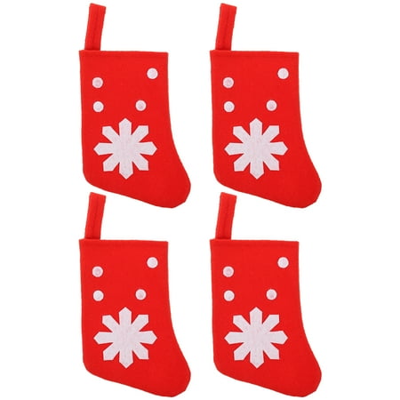 

NUOLUX 4pcs Christmas Cutlery Holder Pouches Cloth Socks Style Bags Utensil Holder Table Decors