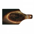 thumbnail image 1 of World Cutting Board, Vivid Burning Earth Apocalypse Theme Heat Global Warming Catastrophe Image, Tempered Glass Cutting and Serving Board, Wine Bottle Shape, Orange Brown Yellow, by Ambesonne, 1 of 1