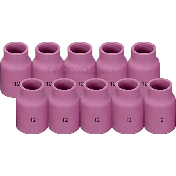 RIVERWELD 53N87 12# 3/4" Orifice Large TIG Gas Lens Alumina Nozzle Ceramic Cups Fit SR DB WP 9 17 20 18 26 TIG Welding Torch 10pk