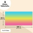 thumbnail image 5 of Sparkle and Bash Colorful Tablecloth - 54 x 108 in, Pastel Ombre Plastic, Pack of 3 - Rainbow Plastic Tablecloth for Kids' Party Balloons & Birthday Table Decorations, 5 of 10
