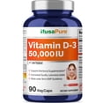 thumbnail image 1 of Suplemento de vitamina D3 de NusaPure, 50 000 UI, 90 cápsulas vegetarianas, 1 of 7