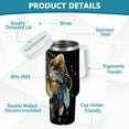 thumbnail image 3 of JSTEL Wolf Boho Dreamcatcher Bohemian 40 oz Tumbler Stainless Steel Water Bottle Vacuum Insulated Cup with Straw Lid & Handle For Travel Car Cup Holder, 3 of 8