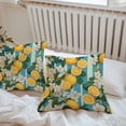 thumbnail image 4 of Summer Fruit Outdoor Pillow Covers Set of 2 Lemon White Flowers Leaf Blue Stripes Vintage Waterproof Throw Pillow Case Decorative Square Cushion Cover for Patio Couch Garden Balcony, 16"x16", 4 of 9