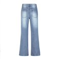thumbnail image 2 of Jeans Boot Cut pour Femmes Taille Haute Jeans Jambe Large Décontracté Ample, 2 of 4