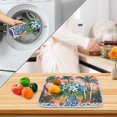thumbnail image 3 of Yayeee Dish Drying Mat for Kitchen Counter 18" x 24" Microfiber Super Absorbent Coffee Decorative Pad, Blue Flowers, 3 of 9