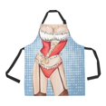 thumbnail image 2 of ASHLEIGH Funny Creative Pin Up Beauty Bikini Girl Adjustable Bib Apron with Pockets Commercial Restaurant and Home Kitchen Apron for Women Men, 2 of 2
