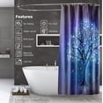 thumbnail image 4 of Cortina de ducha azul, cortinas de ducha con diseño de árbol de la vida para baño con ganchos, juegos de cortinas de ducha de tela de poliéster, lavables a máquina, impermeables, modernas cortinas de, 4 of 4