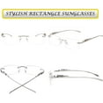 thumbnail image 3 of XH Rimless Sunglasses for Men Women Fashion Small Narrow Rectangle Sun Glasses Shades 90s Eyewear, 3 of 6