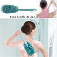 thumbnail image 3 of Bath Brush Long Handle Non-slip Shower Sponge Foaming Scrub Ball Back Scrubber Foaming Scrub Tool, Blue, 3 of 8