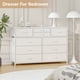 thumbnail image 1 of Cómoda ancha de 10 cajones para dormitorio – Mueble organizador con estructura de acero y superficie de madera – Diseño multifuncional para sala, pasillo o armario – Soporte para TV, tocador, 1 of 7