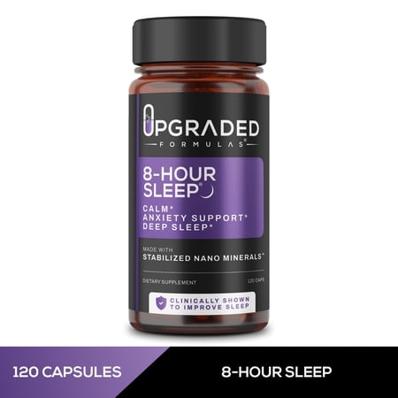 Upgraded Formulas 8-Hour Sleep Vegan Mineral Supplements 120 Count Natural Relaxation