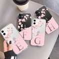 thumbnail image 2 of Funda de teléfono transparente con letras iniciales de flores rosas de la A a la Z para iphone 11 13 Pro Max 12 Pro Max 7 8 Plus XS Max X XR, funda blanda Tan Jianjun unisex, 2 of 2