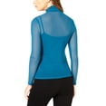 thumbnail image 2 of GUESS Womens Sheer Mesh Pullover Blouse, Blue, X-Small, 2 of 2