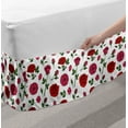 thumbnail image 2 of Flowers Bed Skirt, Floral Theme Romantic Illustration Along Pink Roses on Plain Background, Elastic Bedskirt Dust Ruffle Wrap Around for Bedding Decor, 4 Sizes, Green and Dark Pink, by Ambesonne, 2 of 2
