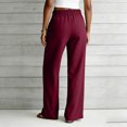 thumbnail image 3 of RFQWOVSR Women's High Waist Drawstring Wide Leg Linen Pants with Pockets Loose Fit Casual Summer Trousers XL, 3 of 4