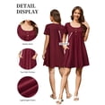 thumbnail image 6 of ValueVibe Nightgowns for Women Crew Neck Sleepshirt Short Sleeve Sleepwear Henley Button House Dress with Pockets, Burgundy XL, 6 of 7