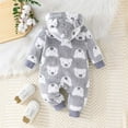 thumbnail image 6 of CUZIBR Girls Fall Outfit Christmas Romper Lovely Animal Print Winter Fuzzy Thick Thermal Bodysuit Long Sleeve Zip Up Hoodies Jumpsuit Soft Comfortable Casual Dailywear,Grey,9-12 Months, 6 of 7