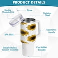 thumbnail image 4 of SKYSONIC 40 oz Meadow Sunflower Tumbler with Handle and Straw Lid, Insulated Cup Reusable Stainless Steel Water Bottle Travel Mug, 4 of 7