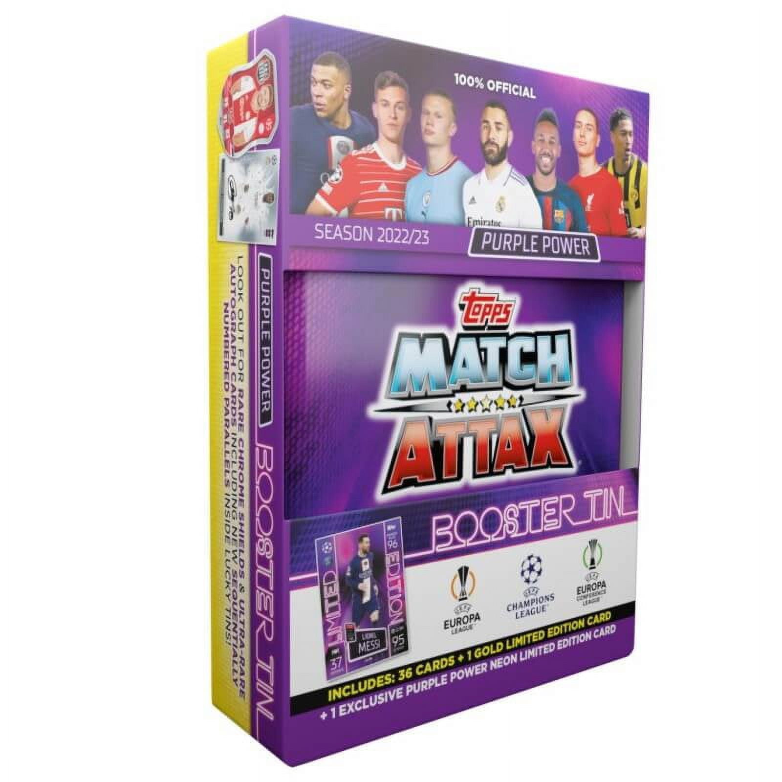 Topps UEFA Match Attax 2022-23 Trading Cards Collectible Sports Booster Tin,  Green Glow - Walmart.com