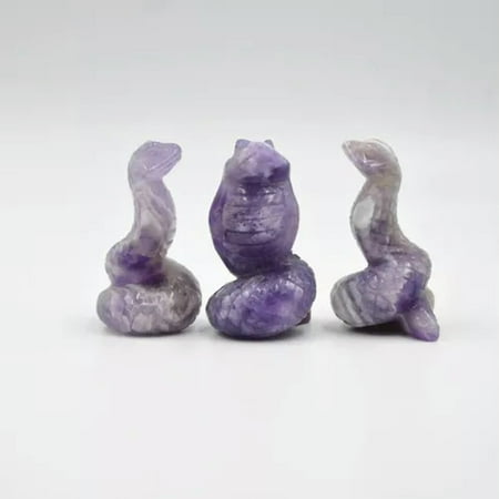 EOEMY Natural Crystal Quartz Carved Snake Energy Reiki Serpent Stones Rock Decor Gift- Amethyst Quartz-5Pcs EOEMY Natural Crystal Quartz Carved Snake Energy Reiki Serpent Stones Rock Decor Gift- Amethyst Quartz-5Pcs
