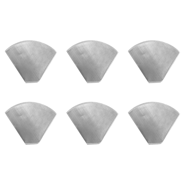 6uds. Filtro de goteo de café de acero inoxidable reutilizable lavable para accesorios de cocina (D)