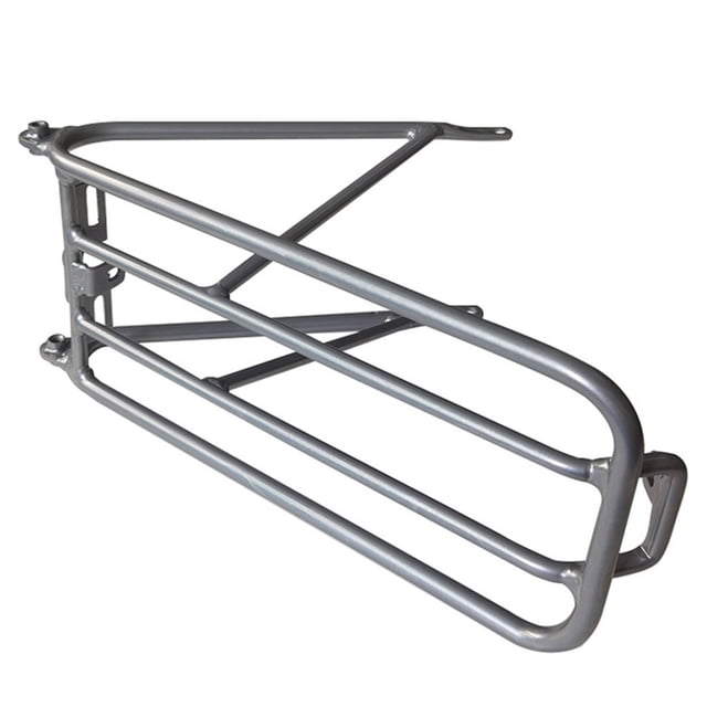 Folding Bicycle Luggage Carrier Alloy Portable Heavy Duty Polished Cargo Rear Rack Cycling Cycle Holder Replacement for Brompton Silver