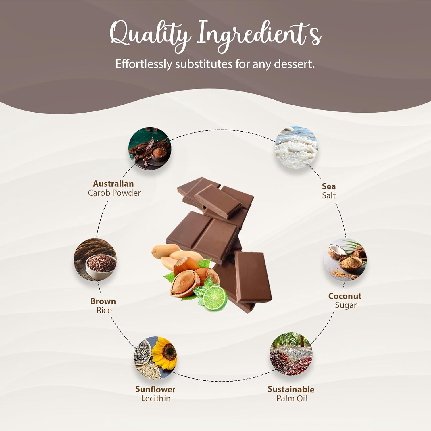 Missy J's Organic Carob Bars Variety Vegan & Gluten-Free Snacks with Coconut Sugar Healthy Desserts