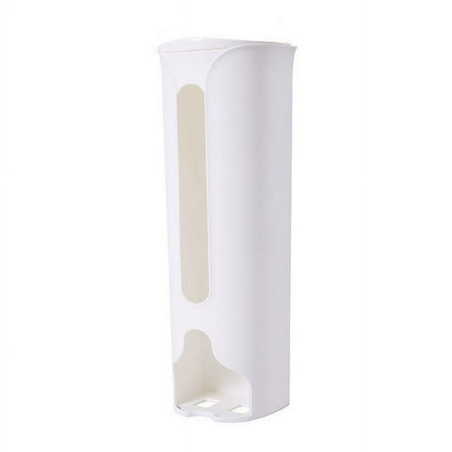 1Pc Wall-Mount Grocery Bag Holder, Wall Mount Garbage Storage Bag Dispenser Hanging Can with Cover, Kitchen Bag Holder Dispenser for Bags Easy Install Grocery Bag Dispenser