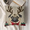 thumbnail image 3 of YINGXI Pug Christmas Pillow Covers,Pug Christmas Decorations,Pug Pillow,Pug Decor,Pug Dog Merry Christmas Decorative Throw Pillow Covers,Pug Gifts for Pug Lovers,Pug Gifts 22x22in, 3 of 5