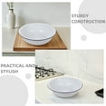 thumbnail image 6 of WEUVEB Set of 2 White Enamel Bowls Vintage Style Mixing Bowls and Serving Basins for Kitchen and Dining Use, 6 of 8