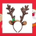thumbnail image 4 of Adult Kids Christmas Headbands Cute Reindeer Antlers Santa Claus Snowman Headband Holiday Party Supplies Decoration Ornament Headgear GiftG, 4 of 5